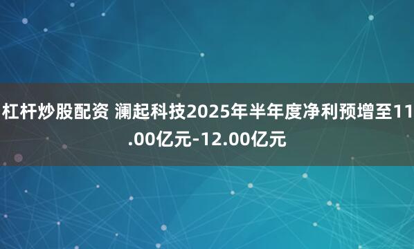 杠杆炒股配资 澜起科技2025年半年度净利预增至11.00亿元-12.00亿元